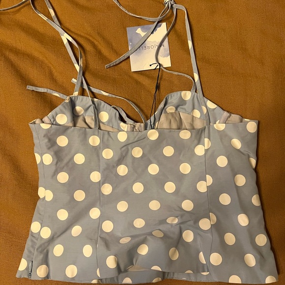 Majorelle Revolve LIVIENNE TOP IN BABY BLUE DOT, size small NWT - Picture 4 of 5
